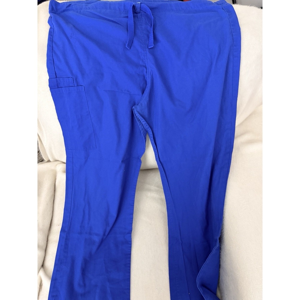 Uniform Advantage UA Scrubs Pants L Large Royal Blue Drawstring Cargo Scrub Pant
